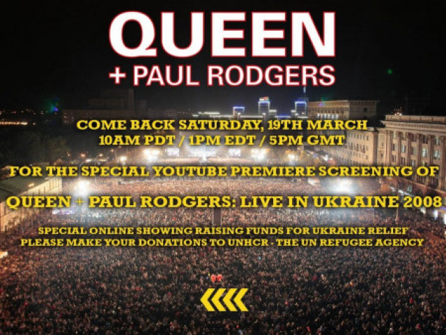 Queen + Paul Rodgers: Live In Ukraine 2008. YouTube Special. Raising funds for Ukraine Relief